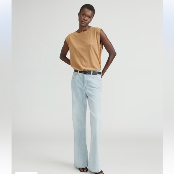 EVERLANE THE HIGH RISE FLARE JEAN IN FOG SIZE 32 - Picture 3 of 13